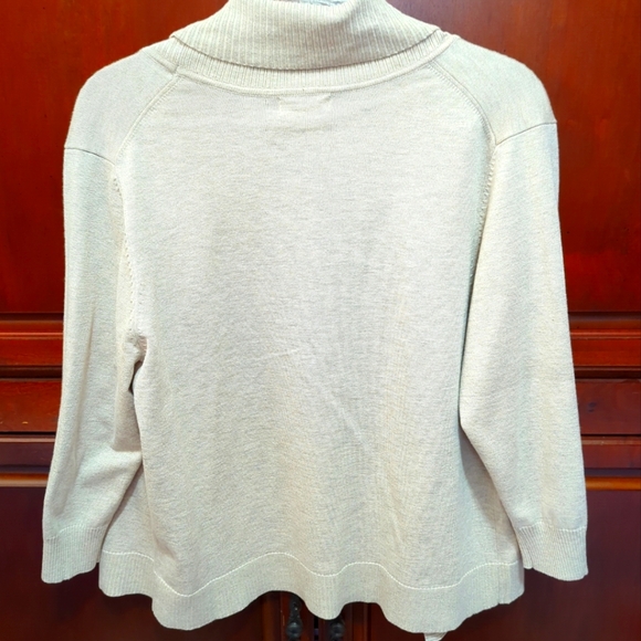 🆕Eclectic Studios 🤎Cardigan XL Draped Open Front Knit 3/4 Sleeve Sweater NWT - Picture 8 of 9